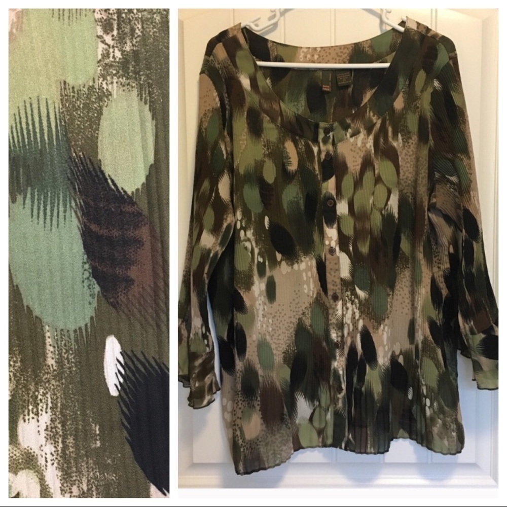 Serenade New York Button Down Top Size 2X